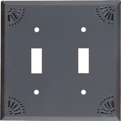 Chisel design switchplate in Blackened Tin